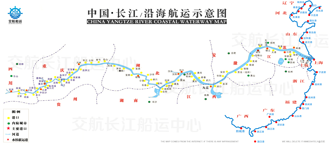 中波轮船在长江上的航行