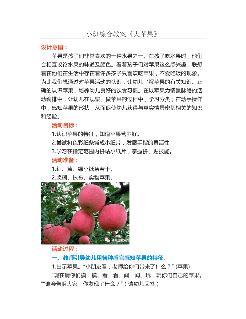 大班美术课程，大苹果的反思